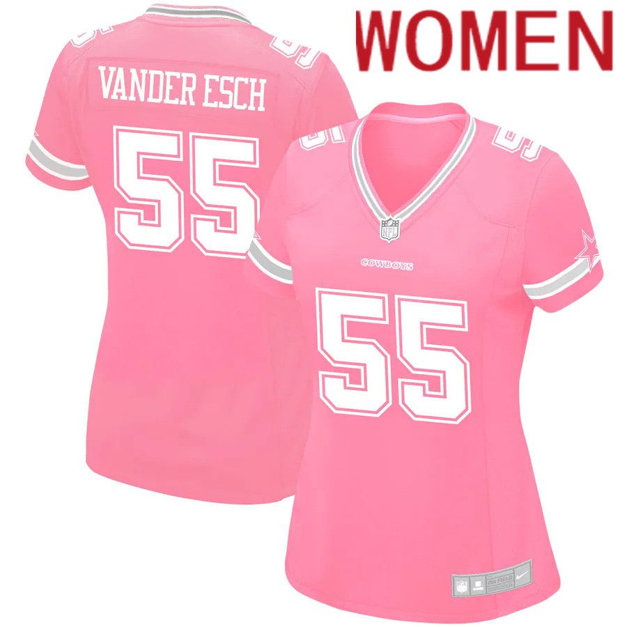Women Dallas Cowboys #55 Leighton Vander Esch Nike Pink Game NFL Jersey
